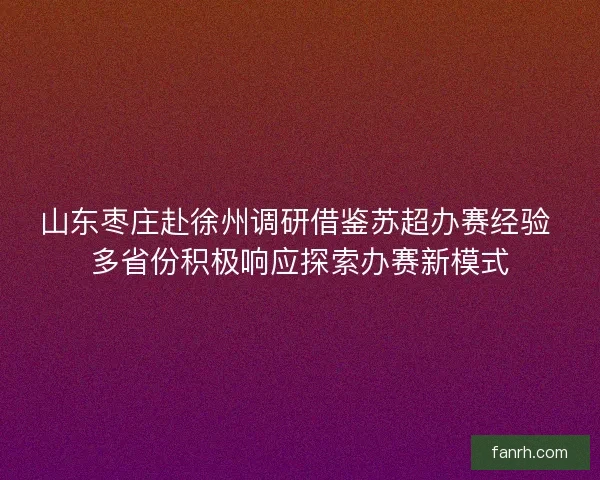 山东枣庄赴徐州调研借鉴苏超办赛经验 多省份积极响应探索办赛新模式